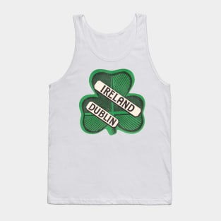 Dublin Ireland Vintage Travel Souvenir Clover Tank Top